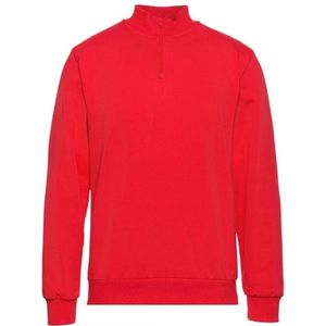 Moschino Kwart Rits Tape Logo Rode Sweater - Maat M