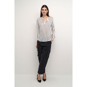 Blouse met lange mouwen Regular fit Chalk/Black Stripe white black