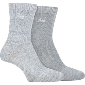 Dames Wandelsokken | Jeep | 2-Pack Hoogwaardige Polyester Hardloopsokken - Slate / Wit