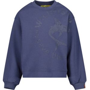 Wildfish Sweater Met Printopdruk Blauw - Maat 6J / 116cm