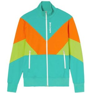 Palm Angels - Moderne Colour Block Bomberjack - Groen - Heren - Polyester