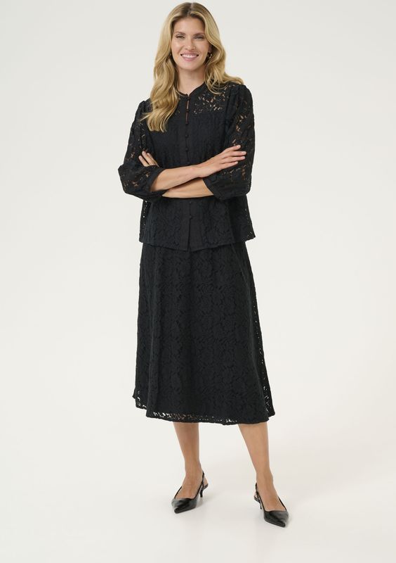 Cream - Kaspis - Blouse - Zwart - Katoen - Driekwart Mouw