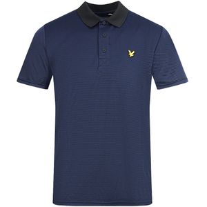 Lyle & Scott Navy Blue Golf Microstripe Polo Shirt