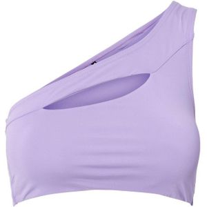 PIECES niet-voorgevormde one shoulder cut-out crop bikinitop PCBARA paars