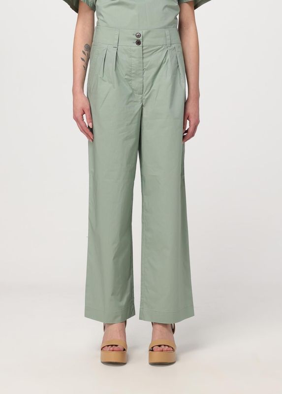 Wijde Pantalon met Plissé van Katoen