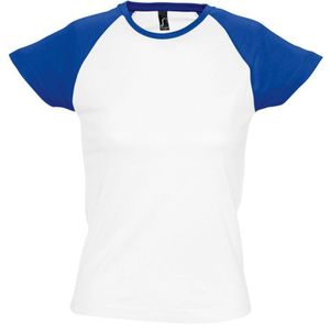 SOLS Dames/dames Melkachtig Contrast T-Shirt met korte mouw (Wit/royaal blauw)