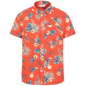 Mountain Warehouse Heren Hawaiian Overhemd met korte mouwen (Oranje)