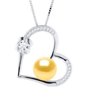 LIEFDE ketting zoetwaterparels 8-9mm Golden 925