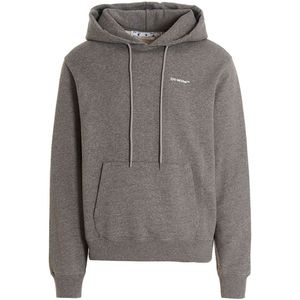 Off-White Wave Outline Diag Design Grey Slim Hoodie