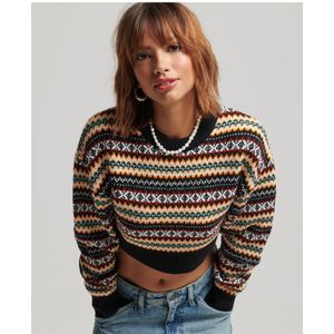 Superdry Korte Fairisle Trui Met Ronde Hals - Dames - Maat 38