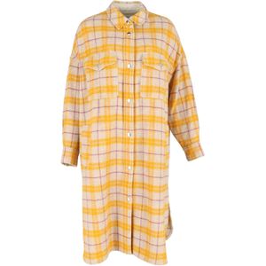 Isabel Marant Fontia Geruite Genopte Jas van Geel Wol