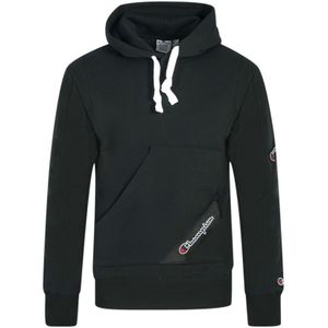 Champion Asymmetrische zwarte hoodie met zaklogo