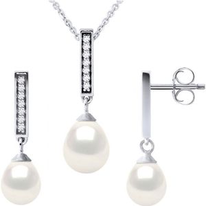 Finery Montaigne ketting en oorbellen Dangle Kralen Zoet Water White 925