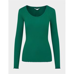 Women's Tommy Hilfiger Frill Rib Long-Sleeve T-Shirt In Green - Maat M