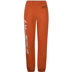 Heron Preston Dames/Dames CTNMB Getapete Sweatbroek (Oranje/Wit)