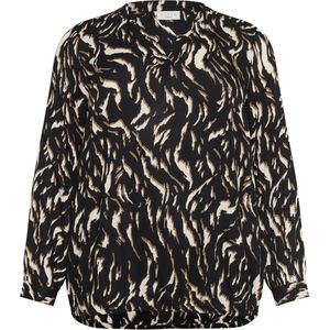 Kaffe - Curve - Blousetop - V-hals - Lange Mouwen - 100% Viscose