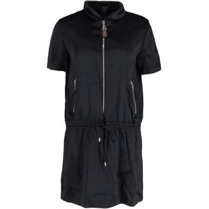 Louis Vuitton Sportieve Trompe L’Oeil Jurk in Zwarte Satijn