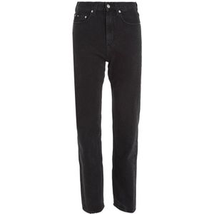 CALVIN KLEIN JEANS High Waist Straight Fit Jeans Black Denim - Maat 31/32