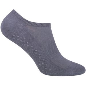 Dames Onzichtbare Sokken met Grijpers voor Yoga & Pilates | Steven | No Show laag uitgesneden katoenen sokken met antislipgrepen - Grijs