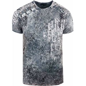 Rusty Neal - T-shirt - Gewassen met Zuur - Heren - Normale Pasvorm - 100% Katoen