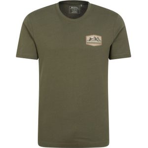 Mountain Warehouse Heren Badge Organic T-Shirt (Kaki Groen)