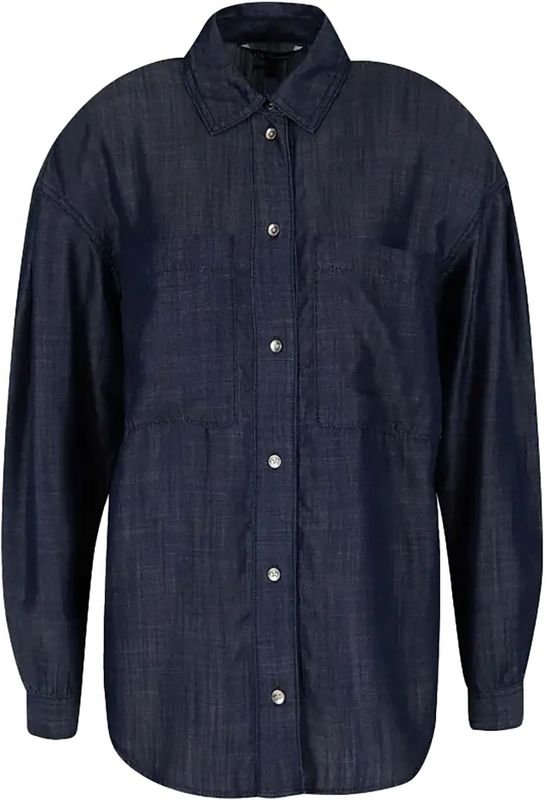 Armani - Overhemd - Indigo Denim - Lange Mouwen - Normale Pasvorm