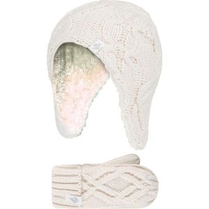 Heat Holders Meisjes Majestueuze Trapper Hat Mitts Set - Buttercream