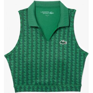 Dames Lacoste Sport Monogramprint Stretch Sportbeha in Groen