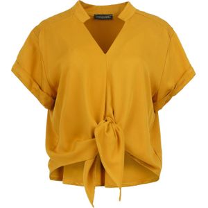 Golden Hour - Viscose Blouse - Korte Mouwen - Met Striksluiting