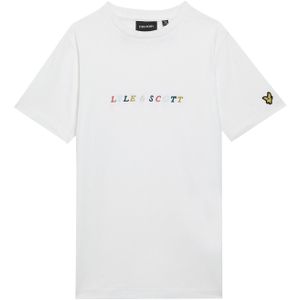 Lyle & Scott Geborduurd T-shirt voor kinderen (Wit)