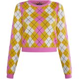 Mymo Gebreide trui Dames Roze Geel Veelkleurig