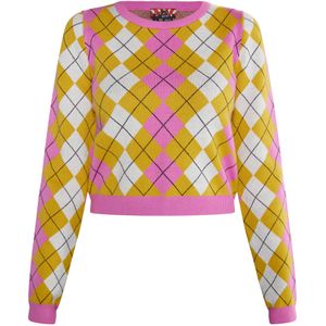 Mymo Gebreide trui Dames Roze Geel Veelkleurig