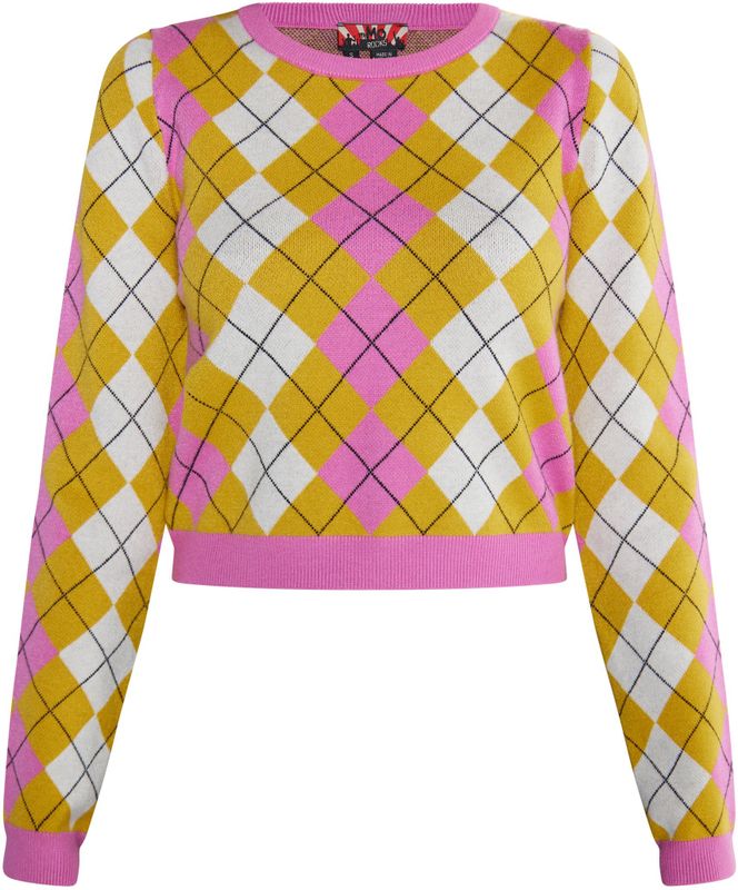 Mymo Gebreide trui Dames Roze Geel Veelkleurig