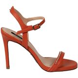 Patrizia Pepe - Glam Rhinestone High Heel Sandalen - Oranje - Leer