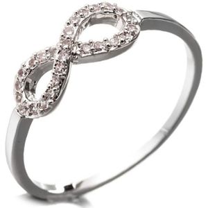 Gerodineerde Infinity-ring met witte zirkoniakristallen