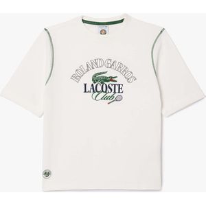 Lacoste - Roland-Garros Edition - T-shirt - Crème - Relaxed-Fit - Katoen