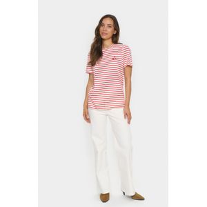 Saint Tropez - Veelkleurig T-shirt - Katoen - Flame Scarlet White Stripe