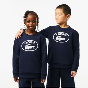 Boy's Lacoste Kids Contrast Branded Colourblock Sweatshirt in Navy-White