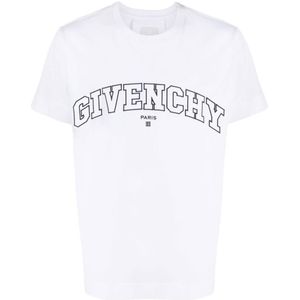 Givenchy Logo Geborduurd T-shirt Wit