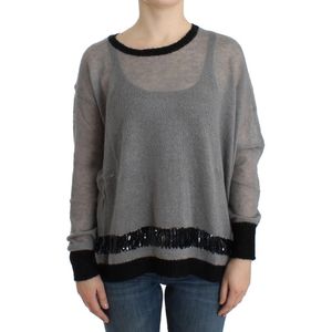 Costume National Grijze versierde asymmetrische trui voor dames