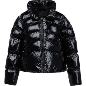 Pinko, Dames, Jassen, Zwart, Maat: 3XS Nylon,