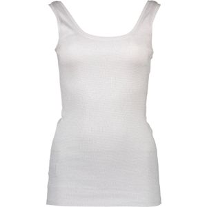 Geribbelde gebreide tanktop zonder mouwen met ronde hals