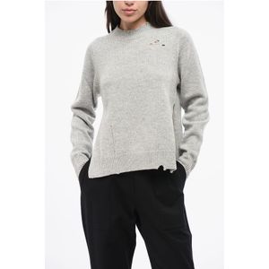 MM1 MM10 Wollen trui met distressed effect in grijs