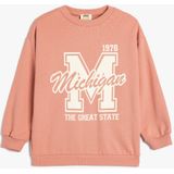 Koton - Sweatshirt - Oudroze/Wit - Lange Mouw - Normale Pasvorm