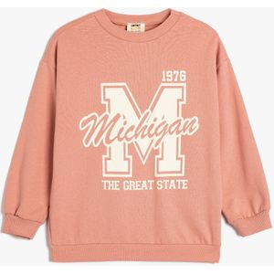 Koton - Sweatshirt - Oudroze/Wit - Lange Mouw - Normale Pasvorm