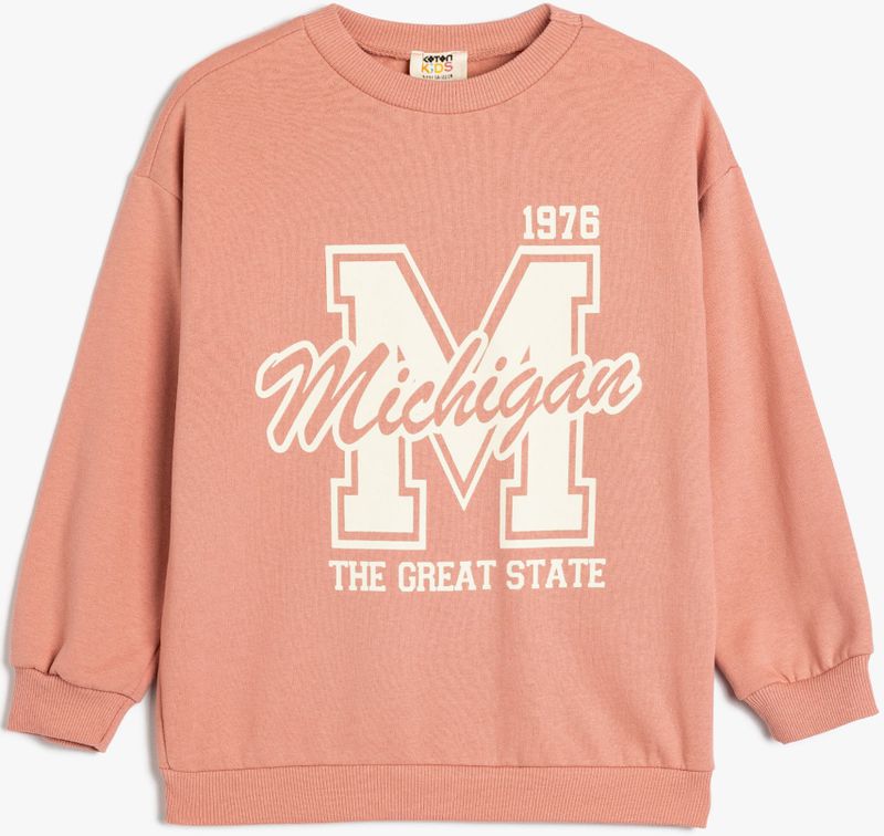 Koton - Sweatshirt - Oudroze/Wit - Lange Mouw - Normale Pasvorm