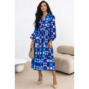 Bloemige Midi-jurk met gelaagd ontwerp