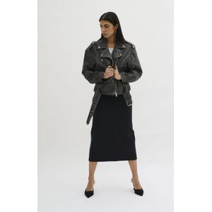 My Essential Wardrobe - Vintage Leren Jas - Zwart - Dames