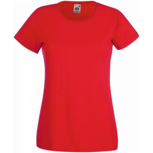 Fruit of the Loom Dames/vrouwen Lady-Fit Valueweight Short Sleeve T-Shirt (Pak van 5) (Rood)