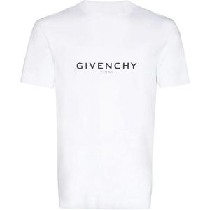Givenchy T-shirt met omgekeerde Parijs-logoprint in wit